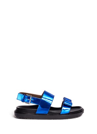 Main View - Click To Enlarge - MARNI - Metallic bow sandals