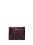Main View - Click To Enlarge - ALEXANDER MCQUEEN - Mosaic tulip print double compartment leather pouch