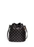 Back View - Click To Enlarge - ALEXANDER MCQUEEN - 'Padlock Secchiello' stud leather bucket bag