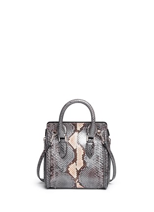 Back View - Click To Enlarge - ALEXANDER MCQUEEN - 'Heroine' mini python leather satchel