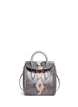 Main View - Click To Enlarge - ALEXANDER MCQUEEN - 'Heroine' mini python leather satchel