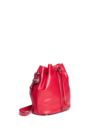 Front View - Click To Enlarge - ALEXANDER MCQUEEN - 'Padlock Secchiello' leather bucket bag