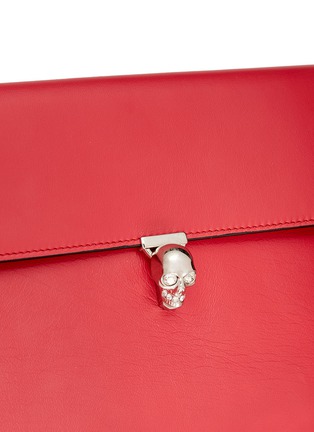 Detail View - Click To Enlarge - ALEXANDER MCQUEEN - Skull clasp leather envelope clutch