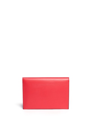 Back View - Click To Enlarge - ALEXANDER MCQUEEN - Skull clasp leather envelope clutch