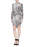 Figure View - Click To Enlarge - DIANE VON FURSTENBERG - 'Zoe' feather leopard print silk shirt dress