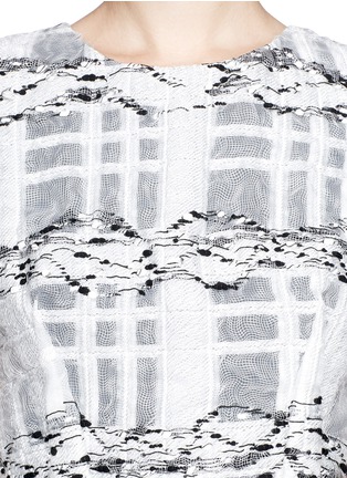Detail View - Click To Enlarge - PRABAL GURUNG - Plaid silk organza peplum top