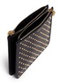 Detail View - Click To Enlarge - ALEXANDER MCQUEEN - Stud skul charm double compartment leather pouch