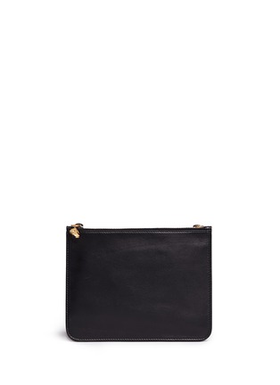 Figure View - Click To Enlarge - ALEXANDER MCQUEEN - Stud skul charm double compartment leather pouch