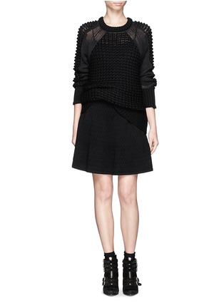 Figure View - Click To Enlarge - SANDRO - 'Jones' textured knit flare skirt