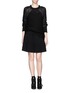 Figure View - Click To Enlarge - SANDRO - 'Jones' textured knit flare skirt