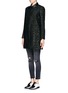 Front View - Click To Enlarge - SANDRO - 'Mellow' leather collar leopard print coat