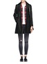 Figure View - Click To Enlarge - SANDRO - 'Mellow' leather collar leopard print coat