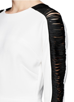 Detail View - Click To Enlarge - SANDRO - 'Raphaelle' fringe sleeve dress