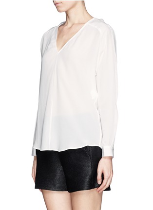 Front View - Click To Enlarge - SANDRO - V-neck silk shirt