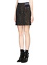 Front View - Click To Enlarge - SANDRO - Elastic side leopard print skirt