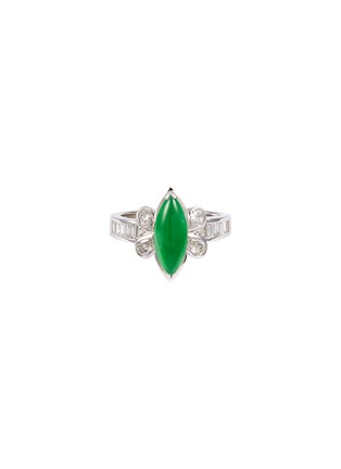 Main View - Click To Enlarge - SAMUEL KUNG - Diamond marquise cut jade 18k white gold ring
