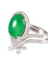 Detail View - Click To Enlarge - SAMUEL KUNG - Diamond jade 18k white gold teardrop-shaped ring
