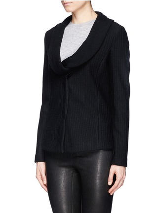 Front View - Click To Enlarge - ARMANI COLLEZIONI - Shawl lapel knit jacket