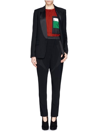 Figure View - Click To Enlarge - GIVENCHY - Collarless colourblock shirt
