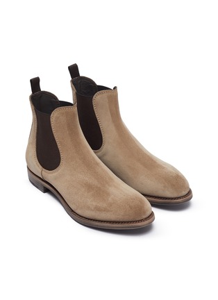 Detail View - Click To Enlarge - PROJECT TWLV - 'Hanoi' suede sand leather boots