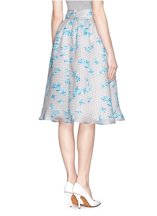 Back View - Click To Enlarge - TANYA TAYLOR - Madison gingham floral pleated skirt