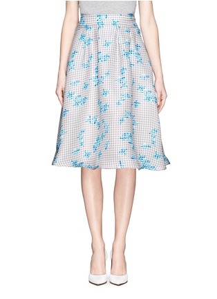Main View - Click To Enlarge - TANYA TAYLOR - Madison gingham floral pleated skirt