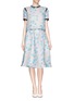 Figure View - Click To Enlarge - TANYA TAYLOR - Madison gingham floral pleated skirt