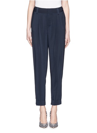 Main View - Click To Enlarge - ALICE & OLIVIA - Arthur high-waist silk-blend cropped pants