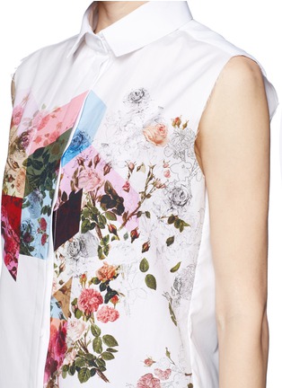 Detail View - Click To Enlarge - PREEN BY THORNTON BREGAZZI - Mana floral collage print sleeveless shirt