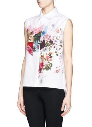 Front View - Click To Enlarge - PREEN BY THORNTON BREGAZZI - Mana floral collage print sleeveless shirt