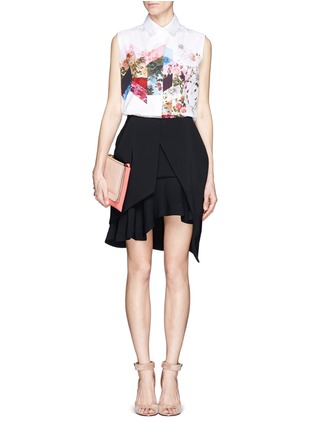 Figure View - Click To Enlarge - PREEN BY THORNTON BREGAZZI - Mana floral collage print sleeveless shirt