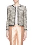 Main View - Click To Enlarge - ALICE & OLIVIA - Kidman leather trim tweed jacket