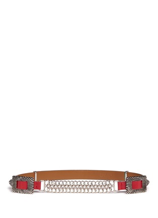 Main View - Click To Enlarge - TOGA ARCHIVES - Square buckle chain leather belt