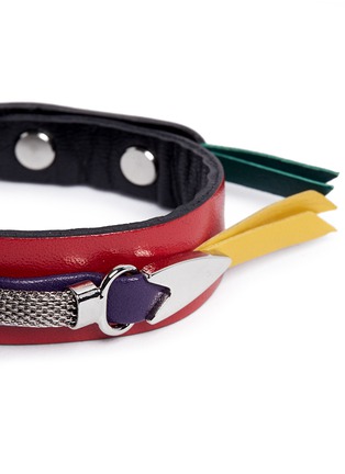 Detail View - Click To Enlarge - TOGA ARCHIVES - Colourblock leather bracelet