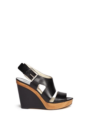 Main View - Click To Enlarge - MICHAEL KORS - 'Carla' leather platform wedge sandals