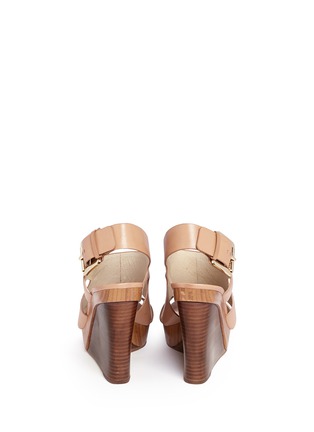 Back View - Click To Enlarge - MICHAEL KORS - 'Carla' leather platform wedge sandals