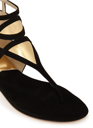 Detail View - Click To Enlarge - MICHAEL KORS - 'Jaida' cutout metallic leather sandals
