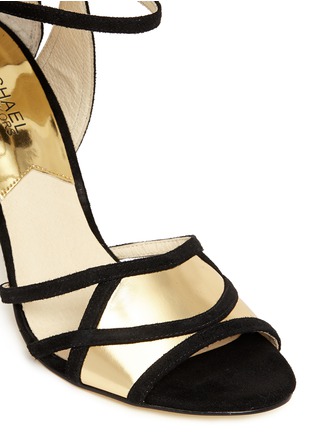Detail View - Click To Enlarge - MICHAEL KORS - 'Jaida' metallic leather and suede sandals