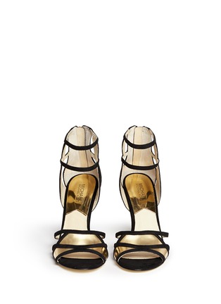 Figure View - Click To Enlarge - MICHAEL KORS - 'Jaida' metallic leather and suede sandals