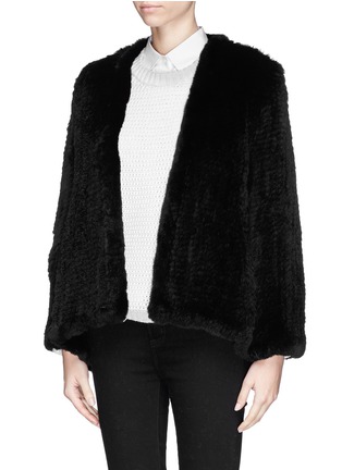 Front View - Click To Enlarge - 72348 - 'Emily' hand knit rabbit fur jacket 