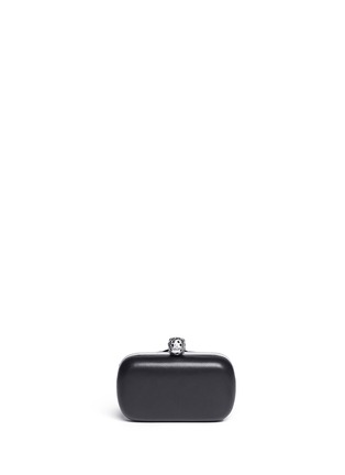 Back View - Click To Enlarge - ALEXANDER MCQUEEN - Chain leather skull box clutch