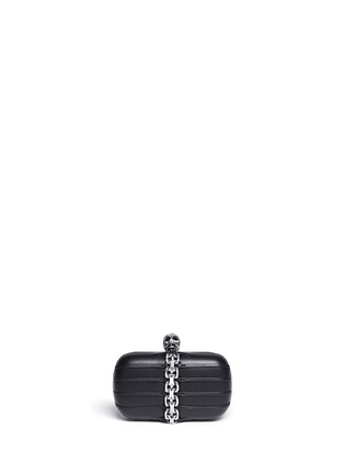 Main View - Click To Enlarge - ALEXANDER MCQUEEN - Chain leather skull box clutch