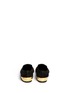 Back View - Click To Enlarge - ALEXANDER MCQUEEN - Gold-tone toe cap suede flats