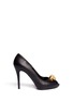 Main View - Click To Enlarge - ALEXANDER MCQUEEN - Crystal skull leather platform pumps