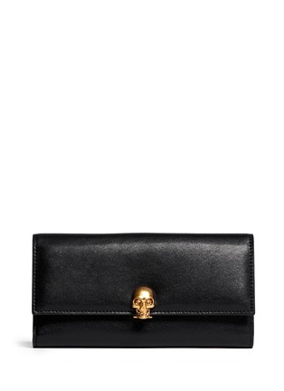 Main View - Click To Enlarge - ALEXANDER MCQUEEN - Skull continental leather wallet