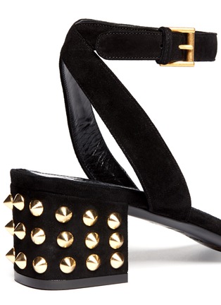 Detail View - Click To Enlarge - ALEXANDER MCQUEEN - Studded suede sandals