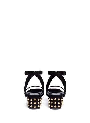 Back View - Click To Enlarge - ALEXANDER MCQUEEN - Studded suede sandals