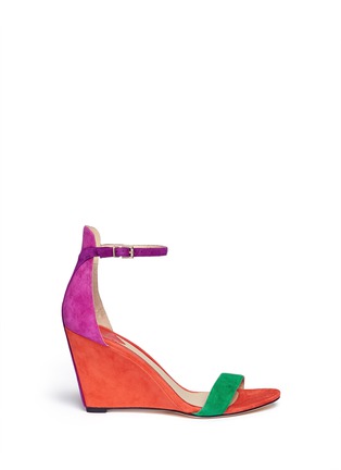 Main View - Click To Enlarge - B BY BRIAN ATWOOD - Roberta colour block suede wedge sandals