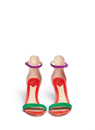 Figure View - Click To Enlarge - B BY BRIAN ATWOOD - Roberta colour block suede wedge sandals