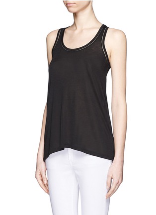 Front View - Click To Enlarge - VINCE - Ladder stitch trim tank top